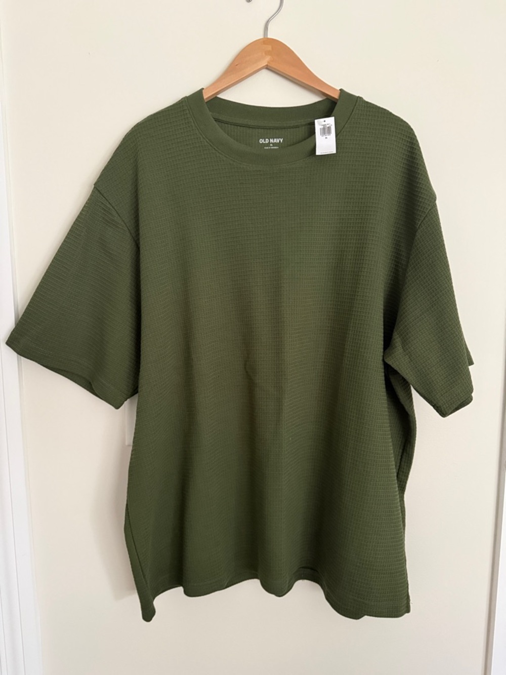 Old Navy Men's Olive Green Waffle-Knit Short Sleeve Tee